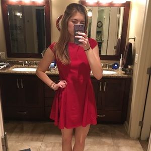 Red dress with open back